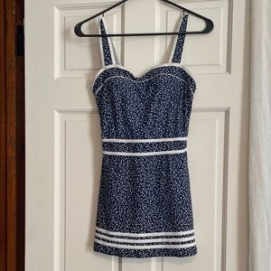 Navy Blue Polka Dot Dress